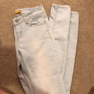 Wax cozy knit jeans bleached denim